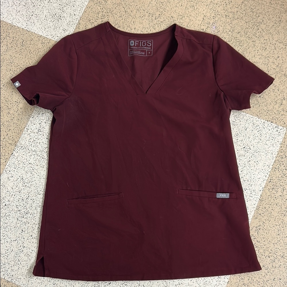 FIGS Women's Burgundy Top